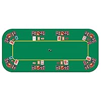 VIVOHOME 79 x 36 Inch Foldable 8-Player Texas Poker Card Tabletop Layout Portable Anti-Slip Rubber Board Game Mat with Cup Holders and Carrying Bag