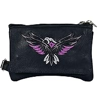 Hot Leathers CPE2006 Black, 8X5X1 Black 8 x 5 x 1 Tribal Eagle Embroidered Ladies Clip Pouch Purse