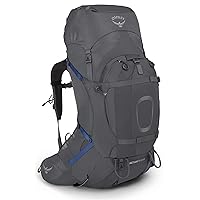 Osprey Aether Plus 60L Men's Backpacking Backpack, Eclipse Grey, Small/Medium