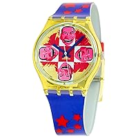 Swatch Men's STGJ117 Originals Yellow and Red Dial Watch