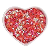 10g 3.5mm Star Glitter Confetti Sparkling Holographic Micro Pentagram Stars Fake Nail Sequins Acrylic Sequins for DIY Crafts Nail Art Decoration Party Face Body Makeup (Red)