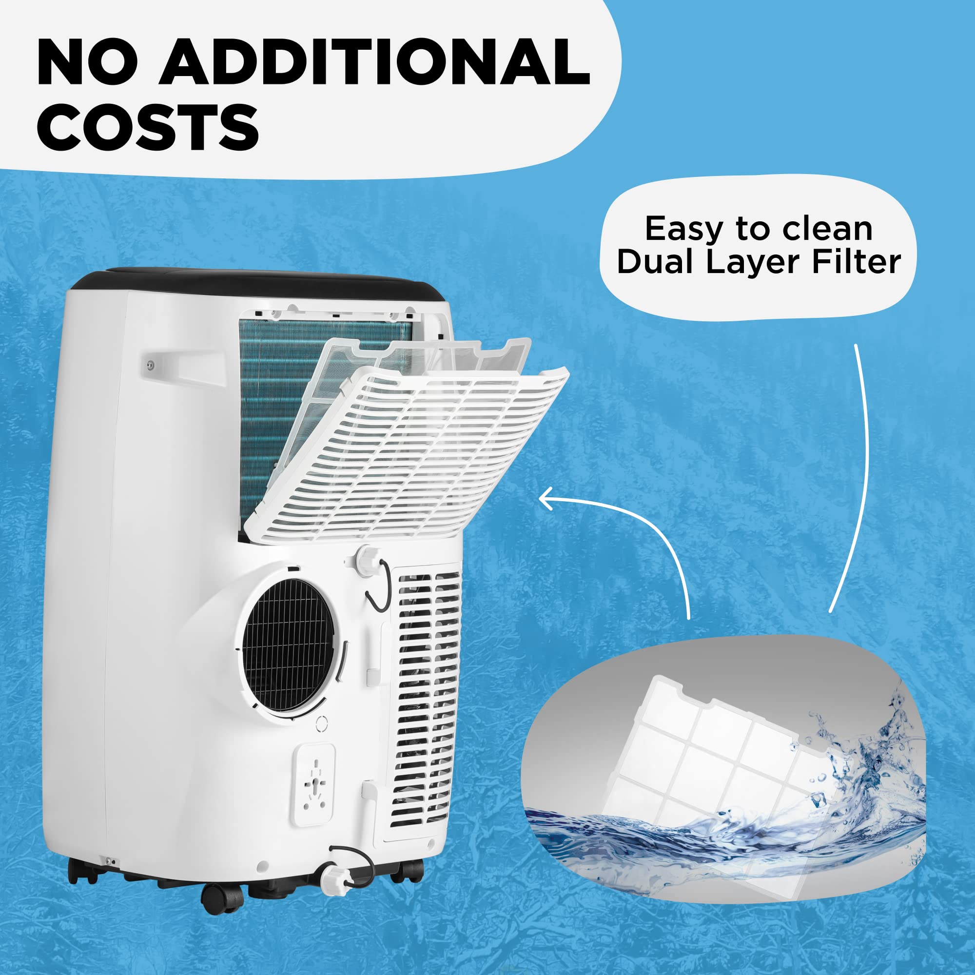 AIRO COMFORT Portable Air Conditioner 12000 BTU for Room 550 sq. ft, Floor Standing AC Unit with Remote Control & DYI Installation Kit