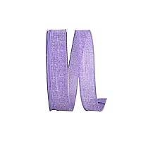 Reliant Ribbon 92573W-064-09K Everyday Linen Value Wired Edge Ribbon, 1-1/2 Inch X 50 Yards, Purple