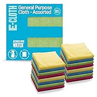 E-Cloth Microfiber Cloth, World's Leading Premium Microfiber Cleaning Cloth, Twice as Durable as Competition, 1 Year Guarantee, Ideal for Kitchen, Countertops, Sinks, and Bathrooms, Assorted, 16 Pack