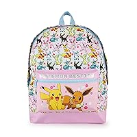 Pokemon Girls Pink Glitter School Backpack | Eevee Besties Design | Dream Bag for Endless Fun and School Days and Beyond