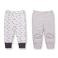 Lamaze Baby Boys' Super Combed Natural Cotton Pull on Jogger Pants, 2 Pack