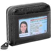 Genuine Small Wallet for Women, Slim RFID Blocking Credit Card Holder with ID Window, Compact Purses for Women with 8 Card Slots