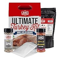 Lanes Ultimate Turkey Brine Kit with Bag & 1 Spellbound and 1 SPG Seasoning, 100% Natural, No Preservatives, No-MSG, Gluten-Free, Turkey Brine Bag, Made in USA