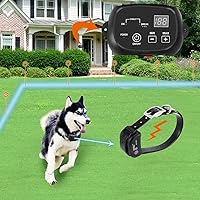 Electric Dog Fence, Wired Pet Containment System (Aboveground/Underground, 650 Ft Wire, IP66 Waterproof/Rechargeable Collar, Shock/Tone Correction, 1 Dog System)