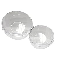 Round Plastic Bowls Clear 4 Piece Set, 160 oz. and 80 oz.