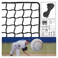 Baseball Softball Backstop Nets - Heavy Duty Sports Nets, Sports Netting Barrier with 33FT Rope & Steel Hanging Kit, 10FT to 50FT Nets for ‎Baseball Basketball Soccer Lacrosse Hockey