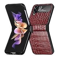 Case For Galaxy Z Flip 4,Galaxy Z Flip 4 5G Case,Luxury Crocodile Leather TPU Slim Fit Shockproof Full Body Protective Cover With Flexible Grip Phone Case For Samsung Galaxy Z Flip 4 5G,2022 (Red)