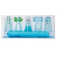 Ateco 784 6 Piece Cake Set, 5 Thermoplastic Tubes and 1 Reusable Superflex Silicone Decorating Bag