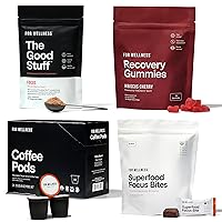 Phil’s Routine Bundle – Includes The Good Stuff™ Focus (30 Servings) + Recovery Gummies (30ct) + Supefood Focus Bites (20ct) + Dark Roast Coffee Pods (24ct)
