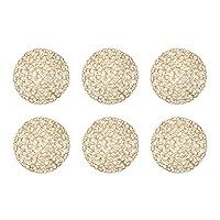 DII Woven Paper Tabletop Collection Holiday or Event Décor, Reversible Round Placemat Set, 15