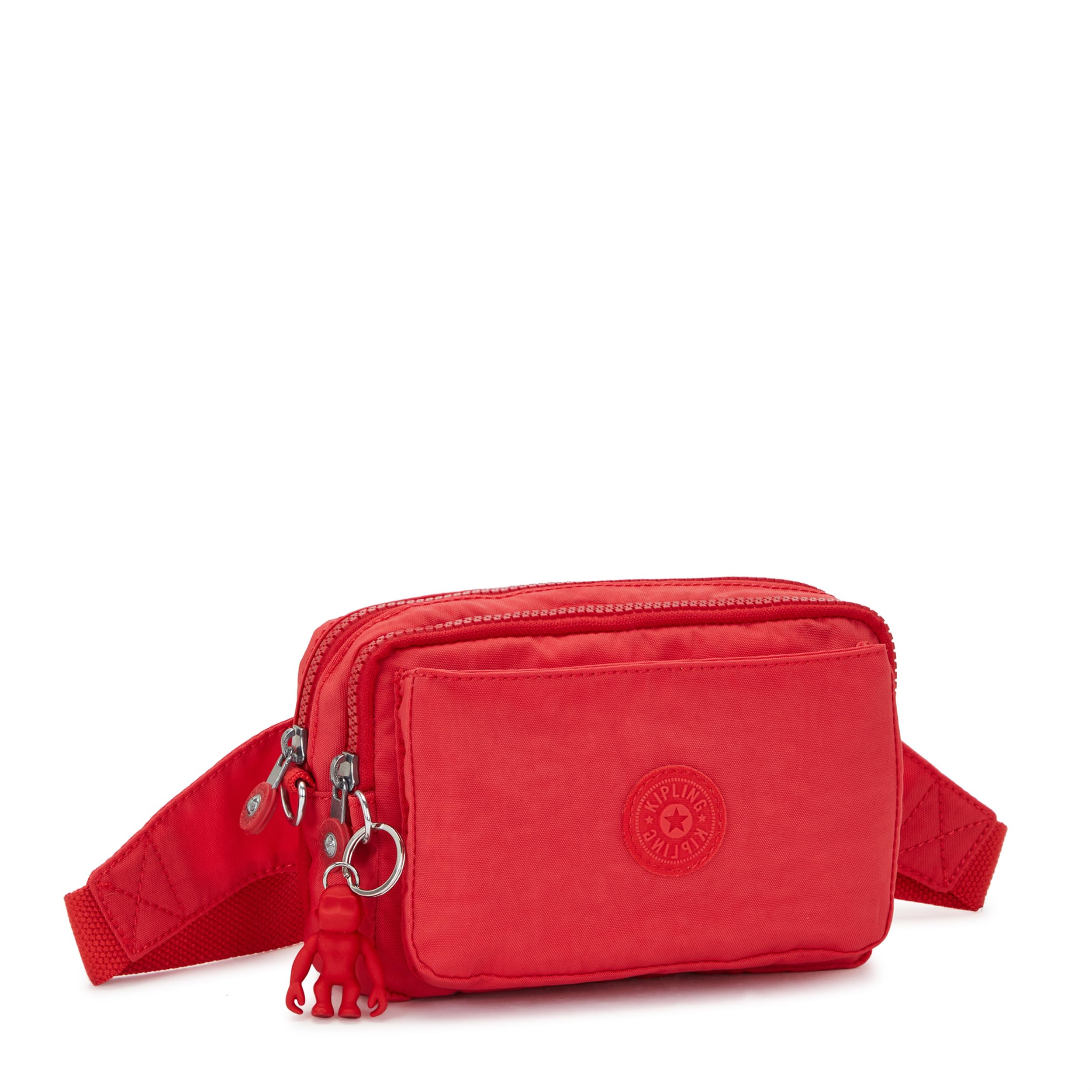 Kipling Women’s Abanu Crossbody Bag, Lightweight, Adjustable Nylon Waist Pack with Multi-Compartment Zip Pockets, Party Pink
