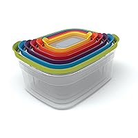 Nest Plastic Food Storage Containers Set with Lids Airtight Microwave Safe, 12-Piece, Multi-color