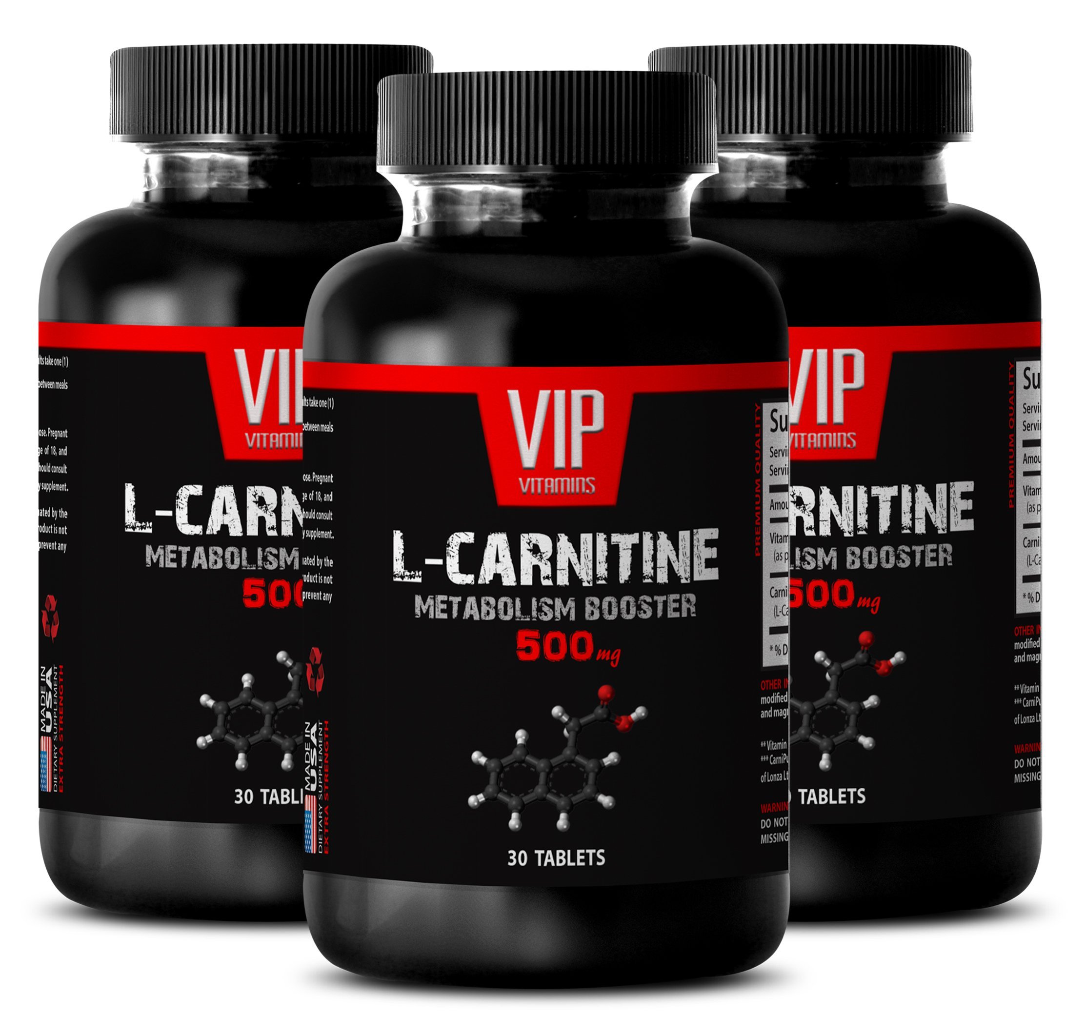 l carnitine bcaa - Carnitine 500mg - Amino Acid Supplement (3 Bottles - 90 Tablets)
