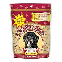 Charlee Bear Original Crunch Beef Liver Dog Treat, 16 oz bag – Made in USA, Natural Training Treats