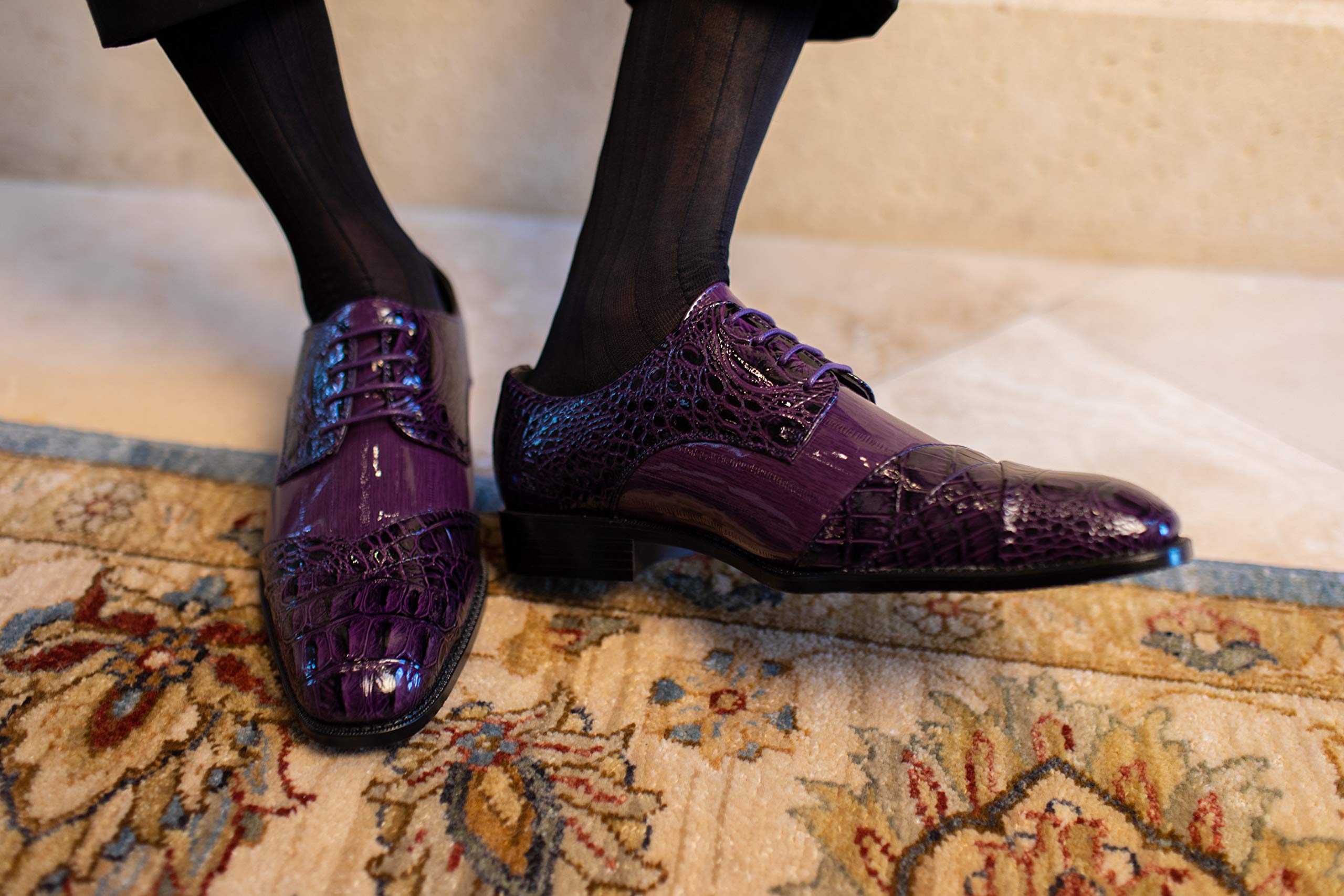 Mua Bolano Bandit Men's Oxford Dress Shoes - Croc Folded Cap Toe Formal ...