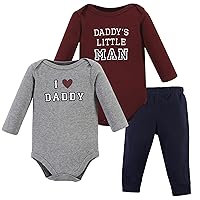 Hudson Baby Unisex Baby Unisex Baby Cotton Bodysuit and Pant Set, Boy Daddy, Preemie
