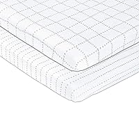 Pack N Play, Mini-Crib Sheet 2 Pack - Jersey Knit Cotton for Baby Boy or Baby Girl, Grey