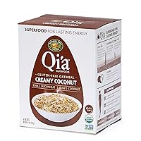 Qi'a Superfood Organic Gluten Free Creamy Coconut Instant Oatmeal, 6 Count (Pack of 6), Non-GMO, 35g Whole Grains, 6g Plant Based Protein, High Fiber, by Nature's Path