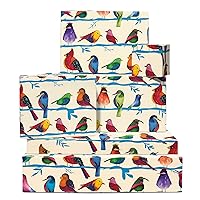 CENTRAL 23 Animal Wrapping Paper - 6 Sheets of Gift Wrap and Tags - Bird Wrapping Paper for Kids - Baby Girls Boys Birthday Wrapping Paper - Recyclable Wrapping Paper for Men Women - with Stickers