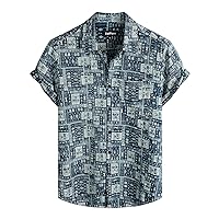 VATPAVE Mens Front Pocket Hawaiian Shirts Casual Floral Shirts Short Sleeve Button Down Beach Tropical Shirts