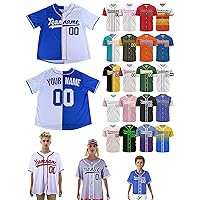Custom Baseball Jersey Personalized Stitch Print Name Number Logo Softball Shirt Design Your Own V-Neck Sports Baseball Jersey