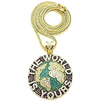 The World is Yours Metal Pendant with Franco Necklace