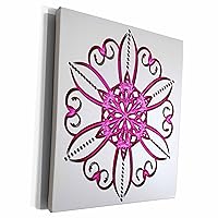 3dRose Bright Pink Jeweled Effect Ornamental Flower - Museum Grade Canvas Wrap (cw_235949_1)