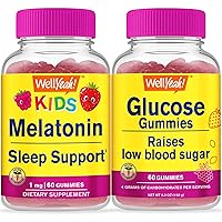 Melatonin Kids + Glucose, Gummies Bundle - Great Tasting, Vitamin Supplement, Gluten Free, GMO Free, Chewable Gummy