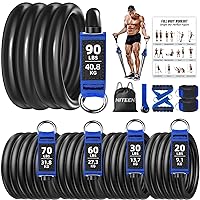 Heavy Resistance Bands for Working Out, Workout Bands, Exercise Bands with Door Anchor, Handles, Carry Bag, Legs Ankle Straps for Resistance Training, Physical Therapy, Home Workouts