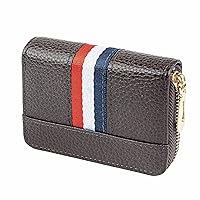 Farraige® 14 Slot PU Leather Credit/Debit Card Holder Money Wallet Zipper Purse for Men & Women Brown, Brown, Modern, Brown, Modern