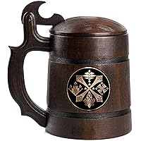 Hunter's Guild Beer Stein MHW Wooden Beer Mug, MHW Beer Stein, Gamer Gift, Gamer Tankard, Gift for Men, Gift for Him