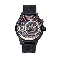 Dark Z - Men’s Watch with Patented LED Lighting System, Swiss Designed, 45 MM Stainless Steel Case, Black Rubber Strap, ZZ-A3C/05-CRD
