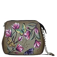 Anna by Anuschka Women's Hand-Painted Leather Medium Multi-Compartment Bag, Guardian Spirit, One Size