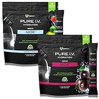 KaraMD Pure I.V. - Doctor Formulated Electrolyte Powder Drink Mix 2 Flavor Bundle – Refreshing & Delicious Hydrating Packets with Vitamins & Minerals – 1 Variety & 1 Passion Fruit Bag (32 Sticks)
