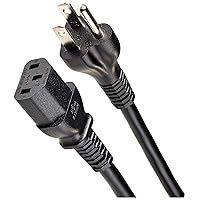 Amazon Basics Computer Monitor TV Replacement Power Cord, 10-Pack, 6', Black
