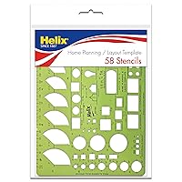 Helix - Home Planning & Layout Plastic Drawing Template - Versatile Tool for Technical Drawing, Drafting, Interior Design - 58 Stencils.