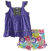 Kids Headquarters Baby Girls' Baby Headquarters Top With Printed Short