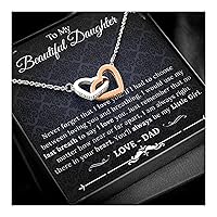 Gifts for Daughter - To My Daughter Necklace, Daughter Gifts, Badass Daughter, Graduation, Sterling Silver, Heart Pendant, Message Card, Gift Box