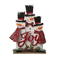 Glitzhome Wooden Christmas Table Holiday Decoration Tabletop Centerpiece, 18
