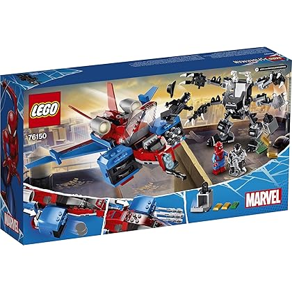 LEGO Marvel Spider-Man Spider-Jet vs Venom Mech 76150 Superhero Gift for Kids with Minifigures, Mech and Plane (371 Pieces)