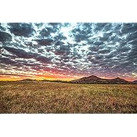 Wichita Mountains Photography Print (Not Framed) Picture Warm Sunset Over Mountains and Prairie Grass on Autumn Evening in Oklahoma Great Plains Wall Art Nature Decor (5