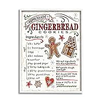 Stupell Industries Homemade Gingerbread Cookies Holiday Cooking Instructions, Designed by Anne Tavoletti White Framed Wall Art, 16 x 20