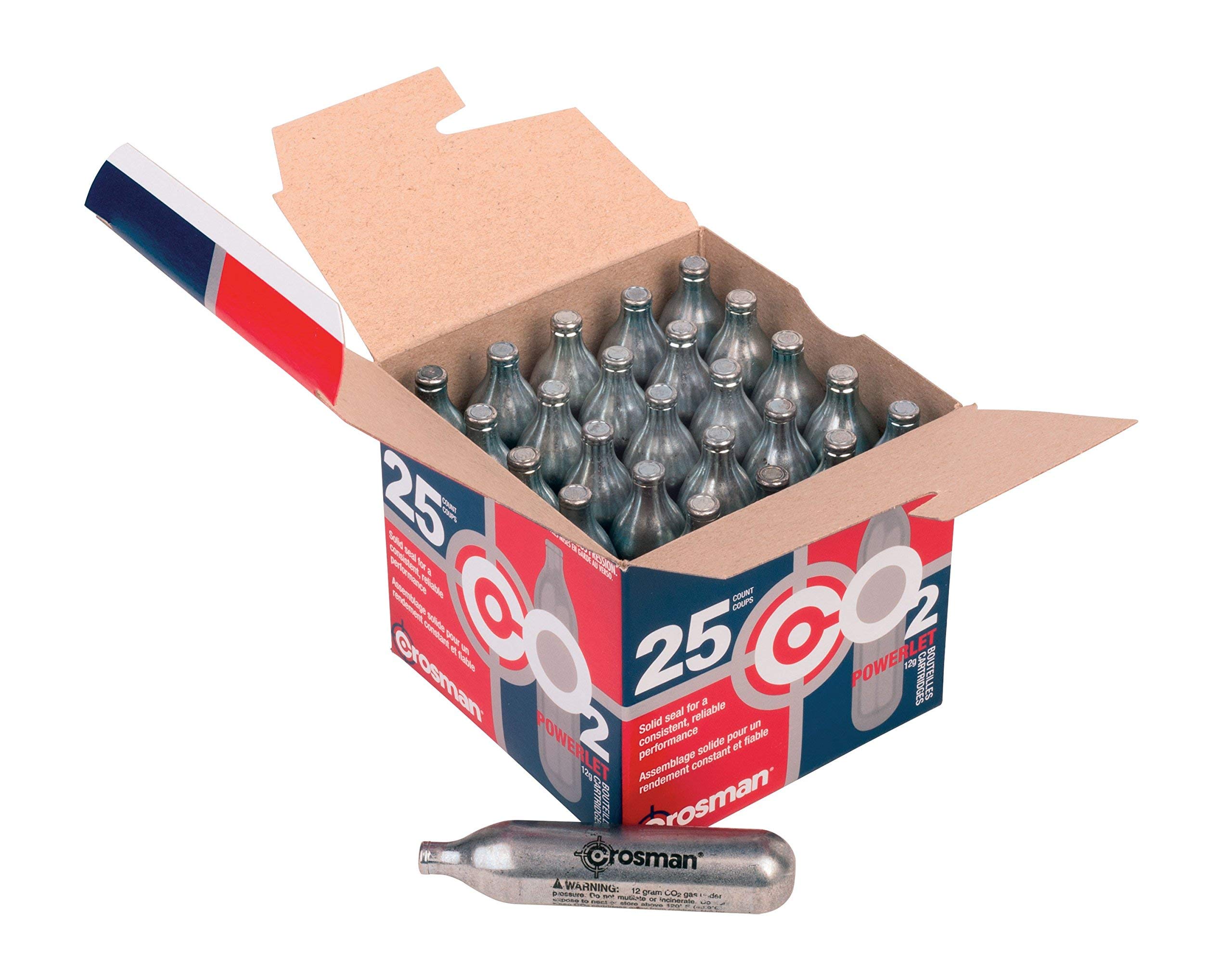 Crosman 12-Gram CO2 Powerlet Cartridges For Use With Air Rifles And Air Pistols