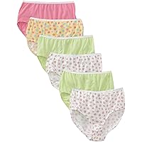 Fruit of the Loom Little Girls' Girls' Wardrobe Cotton Brief (Pack of 6)