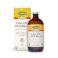 Flora - Udo's Choice Omega 369 Oil Blend, Made with Organic Flax, Sesame & Sunflower Seed Oils, Plant-Based Vegan Omega Fatty Acids, Based on Ideal 2:1:1 Ratio, 17-fl, oz. Glass Bottle